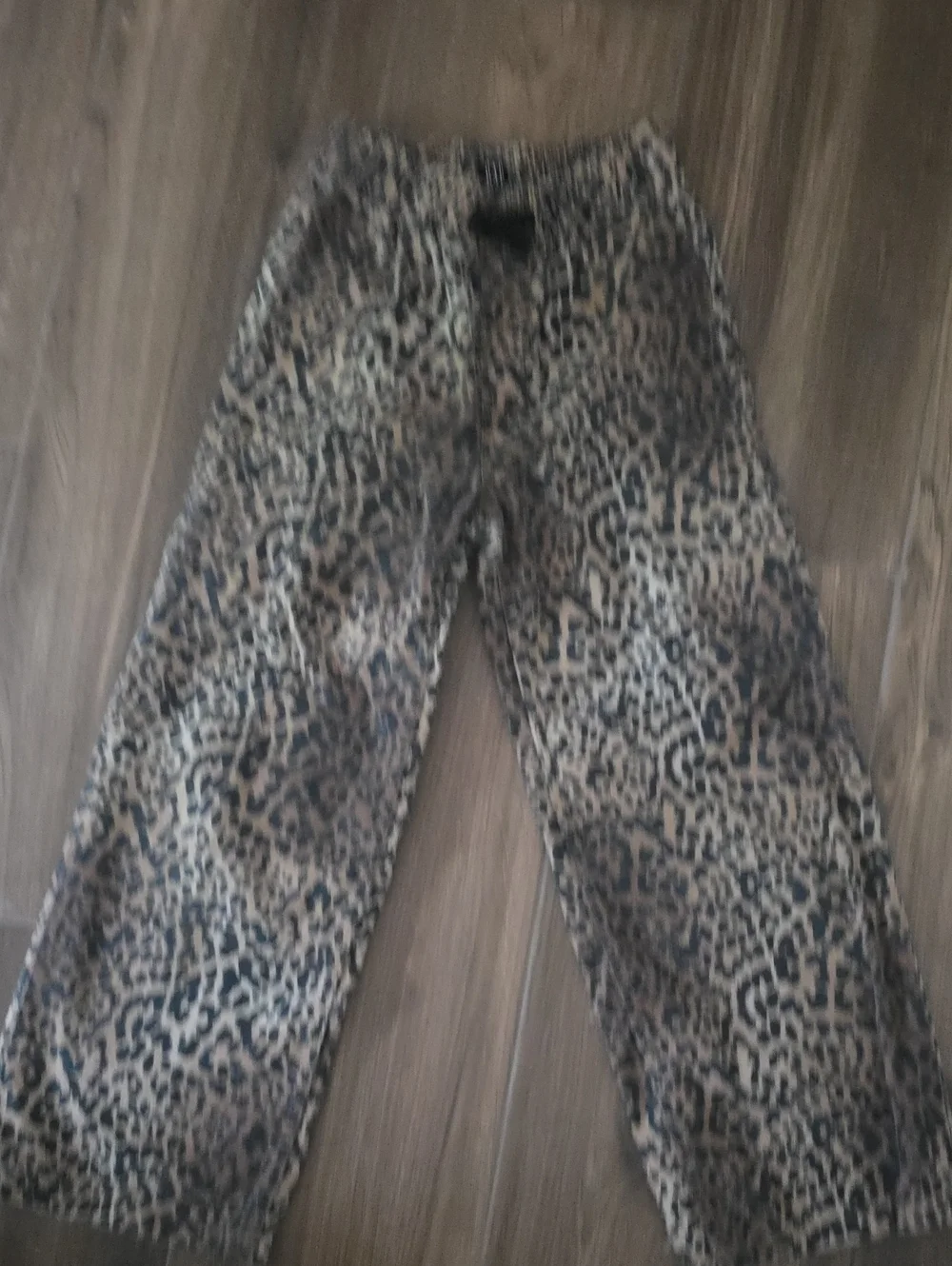 GAP Leopard Print Wide Leg Jeans - Brown and Black